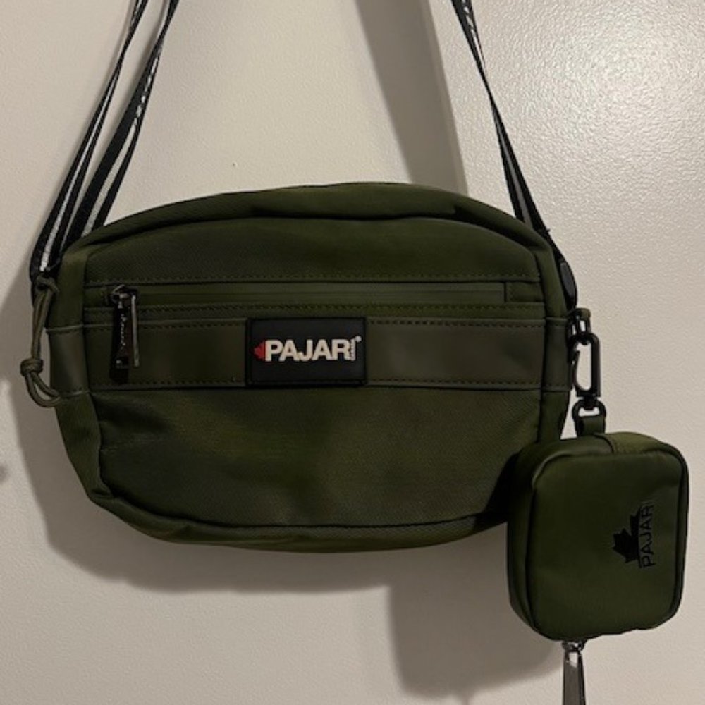 Dark Green Pajar Canada Crossbody Bag w/Coin Pouch